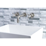 Metropolitan Two-Handle 3-Hole Wall Mount Bathroom Faucet