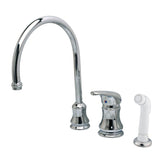 Legacy Single-Handle 3-Hole Deck Mount Widespread Kitchen Faucet with Plastic Sprayer