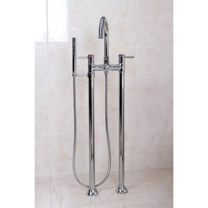 Concord Three-Handle 2-Hole Freestanding Tub Faucet with Hand Shower