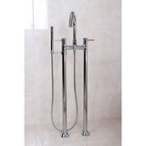 Concord Three-Handle 2-Hole Freestanding Tub Faucet with Hand Shower