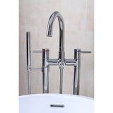 Concord Three-Handle 2-Hole Freestanding Tub Faucet with Hand Shower