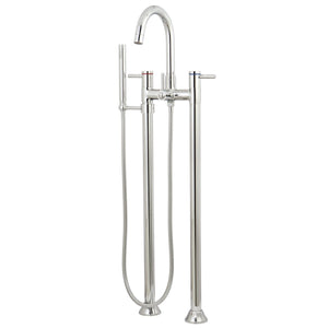 Concord Three-Handle 2-Hole Freestanding Tub Faucet with Hand Shower