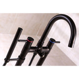 Concord Three-Handle 2-Hole Freestanding Tub Faucet with Hand Shower