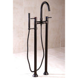 Concord Three-Handle 2-Hole Freestanding Tub Faucet with Hand Shower