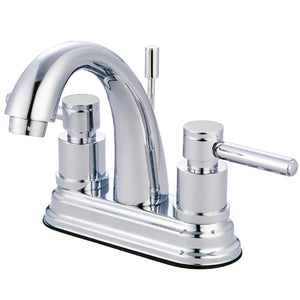 Concord Two-Handle 3-Hole Deck Mount 4" Centerset Bathroom Faucet with Brass Pop-Up