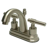 Milano Two-Handle 3-Hole Deck Mount 4" Centerset Bathroom Faucet with Brass Pop-Up