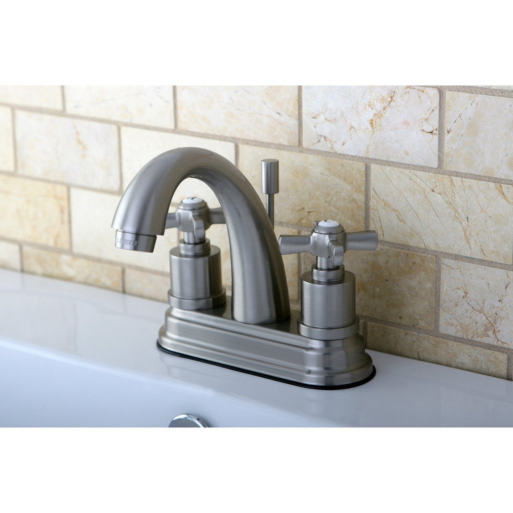 Millennium Two-Handle 3-Hole Deck Mount 4" Centerset Bathroom Faucet with Brass Pop-Up