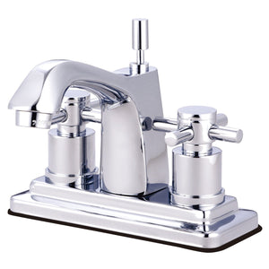 Concord Two-Handle 3-Hole Deck Mount 4" Centerset Bathroom Faucet with Brass Pop-Up