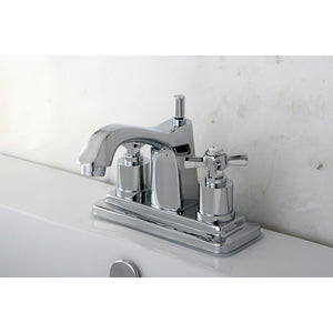 Millennium Double-Handle 3-Hole Deck Mount 4-Inch Centerset Bathroom Faucet with Brass Pop-Up