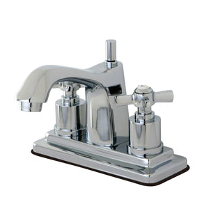 Millennium Double-Handle 3-Hole Deck Mount 4-Inch Centerset Bathroom Faucet with Brass Pop-Up