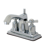 Millennium Double-Handle 3-Hole Deck Mount 4-Inch Centerset Bathroom Faucet with Brass Pop-Up