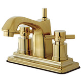 Concord Two-Handle 3-Hole Deck Mount 4" Centerset Bathroom Faucet with Brass Pop-Up