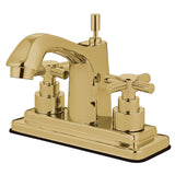 Elinvar Double-Handle 3-Hole Deck Mount 4-Inch Centerset Bathroom Faucet with Brass Pop-Up