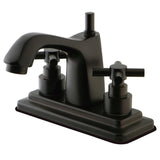 Elinvar Double-Handle 3-Hole Deck Mount 4-Inch Centerset Bathroom Faucet with Brass Pop-Up