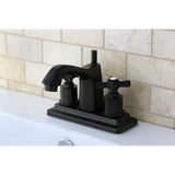 Millennium Double-Handle 3-Hole Deck Mount 4-Inch Centerset Bathroom Faucet with Brass Pop-Up