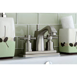 Concord Double-Handle 3-Hole Deck Mount 4-Inch Centerset Bathroom Faucet with Brass Pop-Up