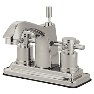 Concord Two-Handle 3-Hole Deck Mount 4" Centerset Bathroom Faucet with Brass Pop-Up