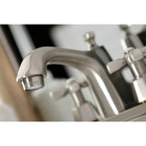 Double-Handle 3-Hole Deck Mount 4-Inch Centerset Bathroom Faucet with Brass Pop-Up