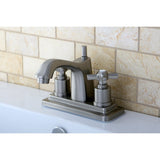 Millennium Double-Handle 3-Hole Deck Mount 4-Inch Centerset Bathroom Faucet with Brass Pop-Up