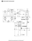 Millennium Double-Handle 3-Hole Deck Mount 4-Inch Centerset Bathroom Faucet with Brass Pop-Up
