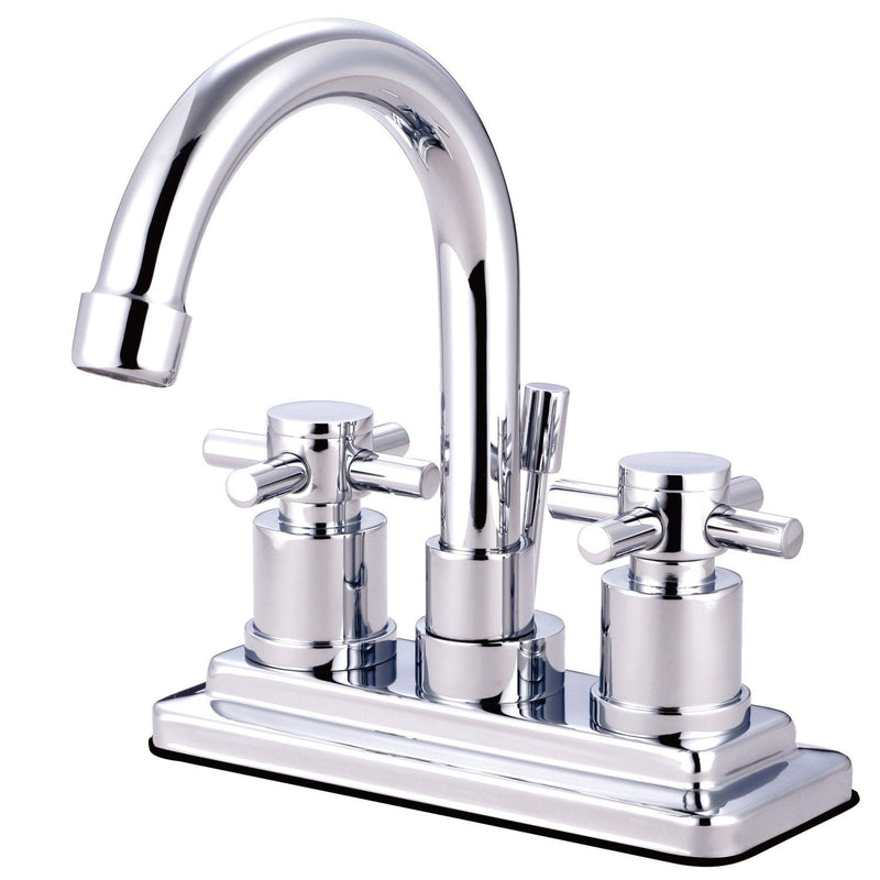 Concord Double-Handle 3-Hole Deck Mount 4-Inch Centerset Bathroom Faucet with Brass Pop-Up