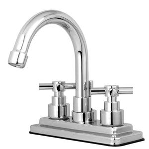 Elinvar Two-Handle 3-Hole Deck Mount 4" Centerset Bathroom Faucet with Brass Pop-Up