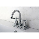 Millennium Double-Handle 3-Hole Deck Mount 4-Inch Centerset Bathroom Faucet with Brass Pop-Up