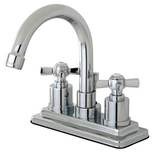 Millennium Two-Handle 3-Hole Deck Mount 4" Centerset Bathroom Faucet with Brass Pop-Up