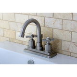 Millennium Double-Handle 3-Hole Deck Mount 4-Inch Centerset Bathroom Faucet with Brass Pop-Up