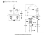 Millennium Double-Handle 3-Hole Deck Mount 4-Inch Centerset Bathroom Faucet with Brass Pop-Up