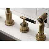 Kaiser Widespread Kitchen Faucet with Brass Sprayer