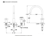 Concord Double-Handle 3-Hole Widespread Kitchen Faucet