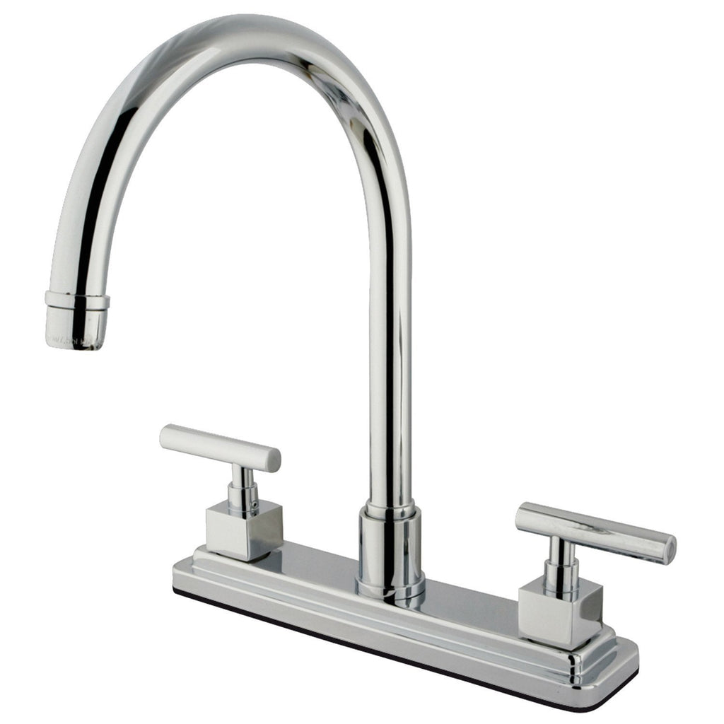 Claremont Two-Handle 1-or-3 Hole Deck Mount 8" Centerset Kitchen Faucet