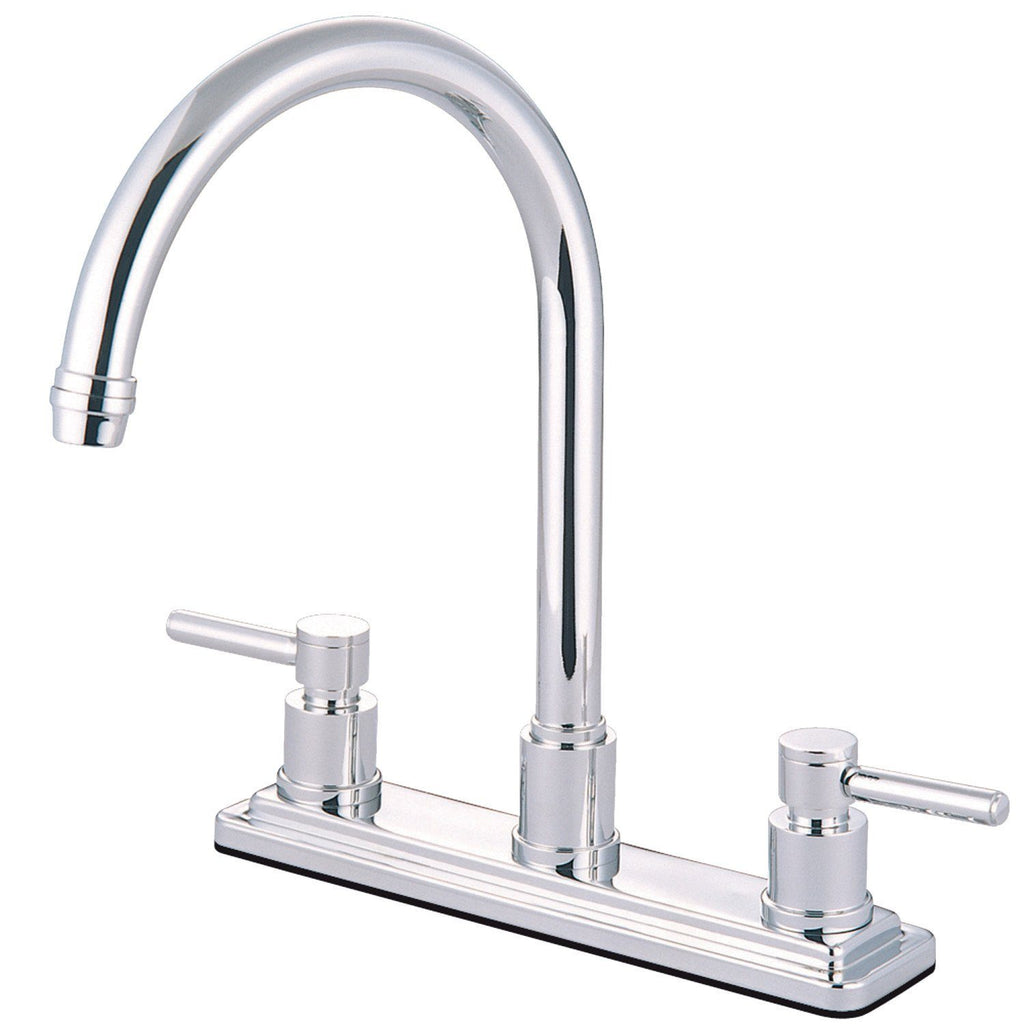 Concord Two-Handle 1-or-3 Hole Deck Mount 8" Centerset Kitchen Faucet