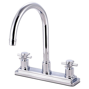 Concord Two-Handle 1-or-3 Hole Deck Mount 8" Centerset Kitchen Faucet