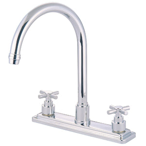 Two-Handle 1-or-3 Hole Deck Mount 8" Centerset Kitchen Faucet