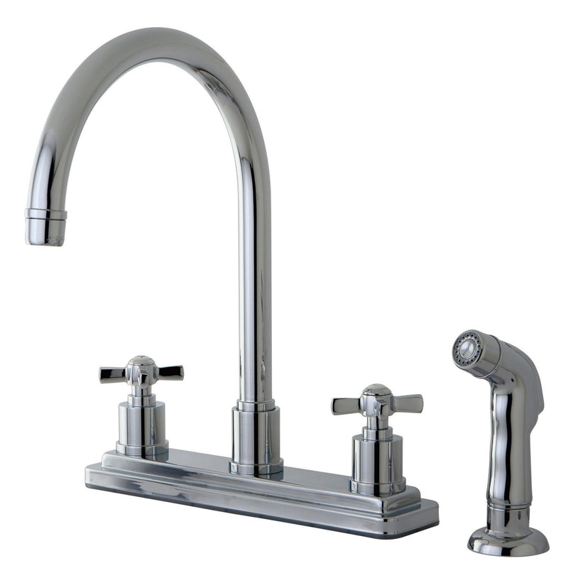 Millennium Two-Handle 4-Hole 8" Centerset Kitchen Faucet with Side Sprayer
