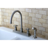 Millennium Two-Handle 4-Hole 8" Centerset Kitchen Faucet with Side Sprayer