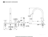 Two-Handle 4-Hole Deck Mount 8" Centerset Kitchen Faucet with Side Sprayer