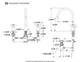 Millennium Two-Handle 3-Hole Deck Mount Widespread Bathroom Faucet with Brass Pop-Up