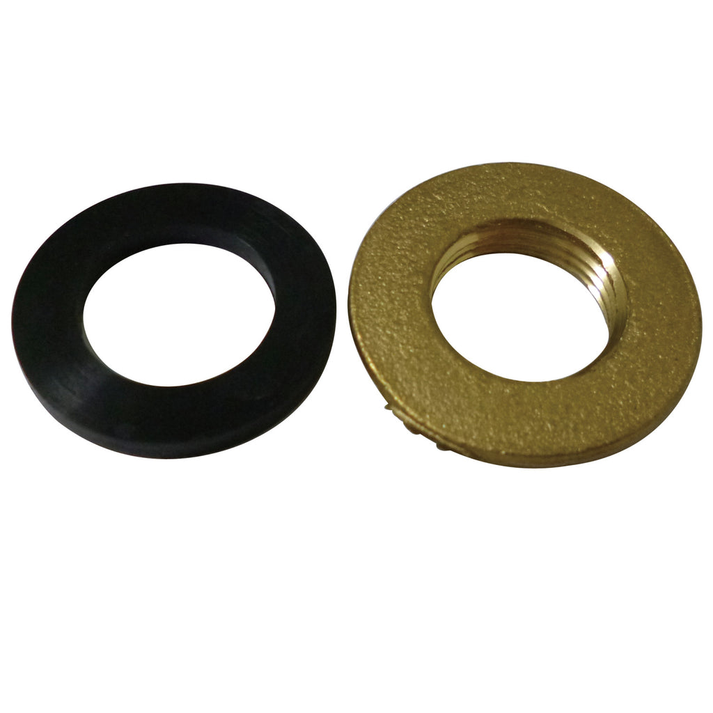 Brass Lock Nuts with Black Rubber Washer