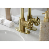 Belknap One-Handle 1-Hole Bathroom Faucet with Deck Plate and Push Pop-Up Drain