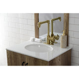 Belknap One-Handle 1-Hole Bathroom Faucet with Deck Plate and Push Pop-Up Drain