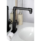 Belknap One-Handle 1-Hole Bathroom Faucet with Deck Plate and Push Pop-Up Drain