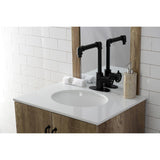 Belknap One-Handle 1-Hole Bathroom Faucet with Deck Plate and Push Pop-Up Drain