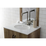 Belknap One-Handle 1-Hole Bathroom Faucet with Deck Plate and Push Pop-Up Drain