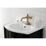 Nautical Single-Handle 1-Hole Deck Mount Bathroom Faucet with Push Pop-Up and Deck Plate