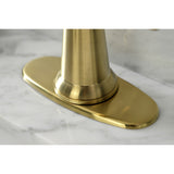 Nautical One-Handle 1-Hole Bathroom Faucet with Deck Plate and Push Pop-Up Drain