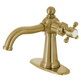 Nautical Single-Handle 1-Hole Deck Mount Bathroom Faucet with Push Pop-Up and Deck Plate