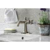 Nautical Single-Handle 1-Hole Deck Mount Bathroom Faucet with Push Pop-Up and Deck Plate